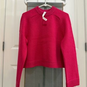 Lululemon Brushed Cotton Merino Blend Cropped Crewneck Sweater | XS | Pink | NWT